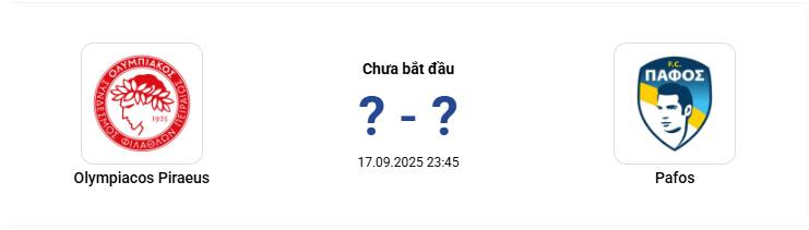 23h45 ngày 17/9/2025, vòng 1 UEFA Champions League